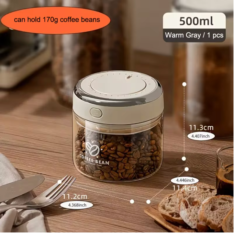 Vakuum-Kaffeedosen aus Glas mit CO2-Ventil