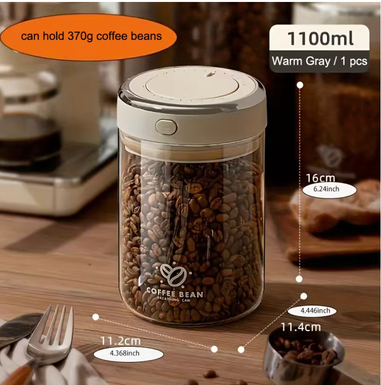 Vakuum-Kaffeedosen aus Glas mit CO2-Ventil